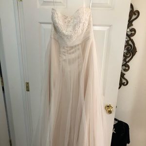 Strapless A-line Beaded Tulle wedding gown